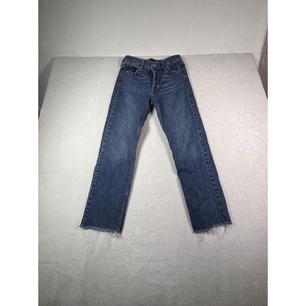 Gap Jeans Womens 6/28R Cheeky Straight Distressed Denim Button Fly Blue Jeans